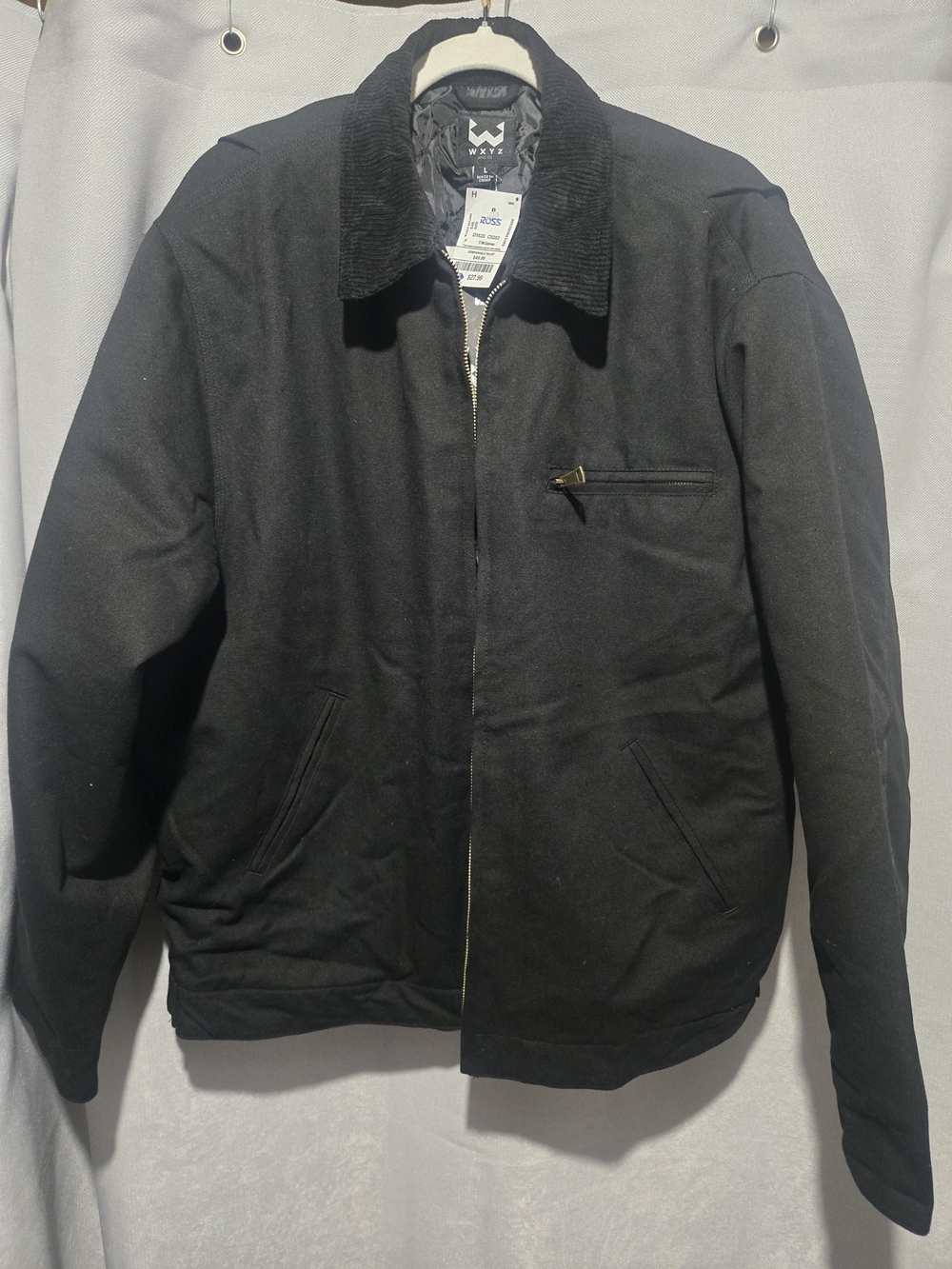 WXYZ Men's Black Zip-Front Work Jacket